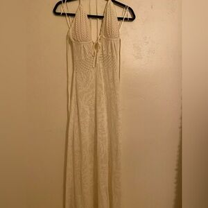 Guess Off-white Crochet Maxi Dress